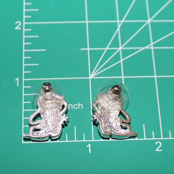 Silver Tone Cowboy Boot Stud Earrings - Picture 7 of 7